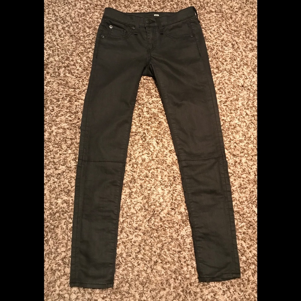 Black Rag and Bone denim with lace up calf detail